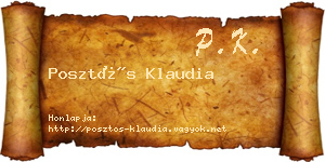 Posztós Klaudia névjegykártya