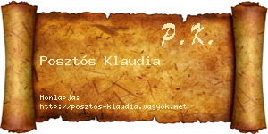 Posztós Klaudia névjegykártya